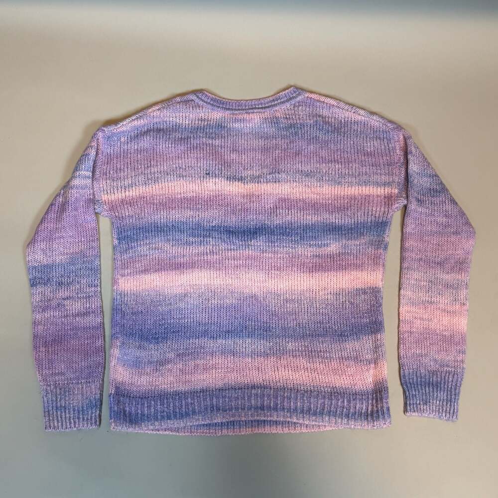 GAP Women’s XS Pink Purple Blue Striped V-Neck Knit Sweater Long Sleeve - Picture 7 of 8